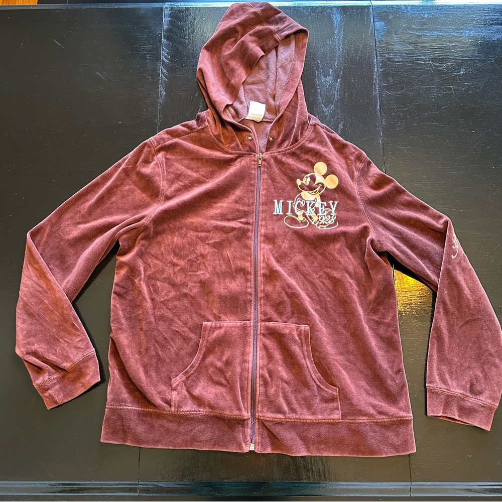 Retro Disney Large Y2k Baby Girl Velvet 2000 Mickey Mouse Girly Juicy Sweatshirt